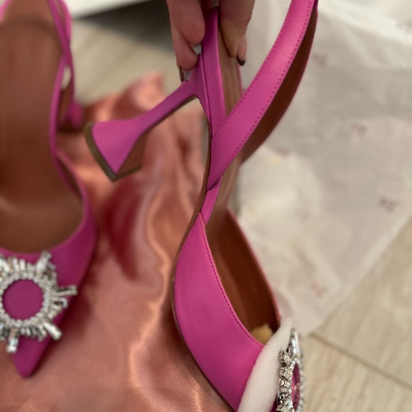 Amina Muaddi Begum Sling Nappa Pink 38.5 - Picture 7 of 12